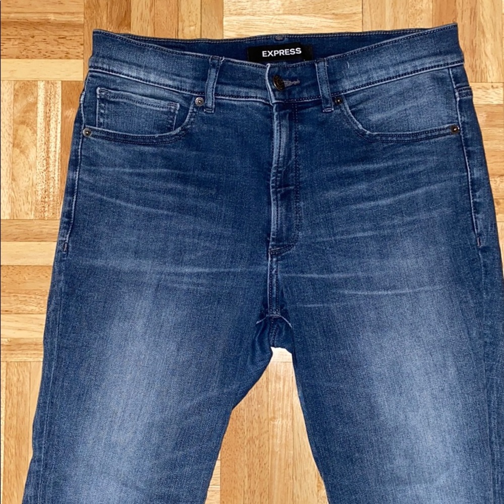 Express High Rise Denim Skinny Jeans - Picture 2 of 3